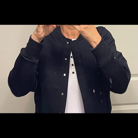 Bomber Jacket DKNY, black scuba fabric UNISEX NWT - Picture 8 of 8